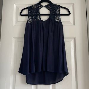 Maeve (Anthropologie) navy moonlight tank XS